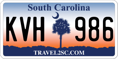 SC license plate KVH986