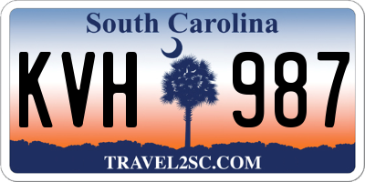 SC license plate KVH987