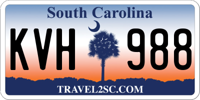 SC license plate KVH988
