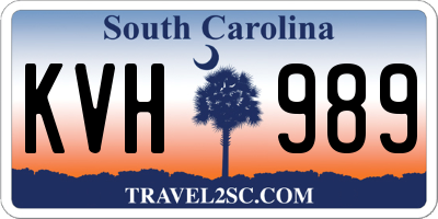 SC license plate KVH989