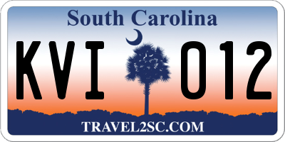 SC license plate KVI012