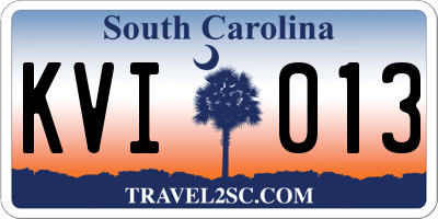SC license plate KVI013