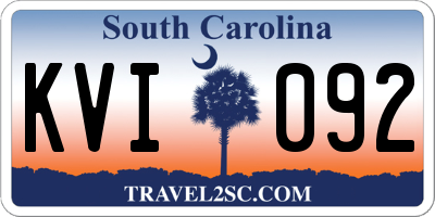 SC license plate KVI092
