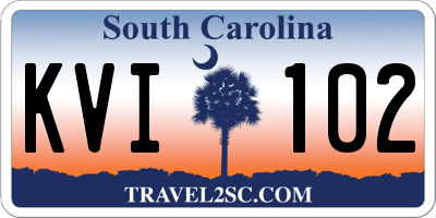 SC license plate KVI102