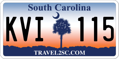SC license plate KVI115