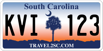SC license plate KVI123