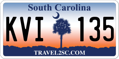 SC license plate KVI135