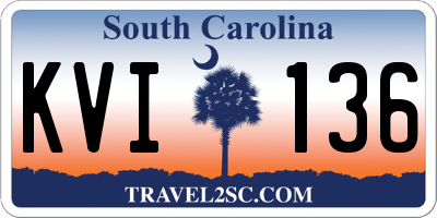 SC license plate KVI136