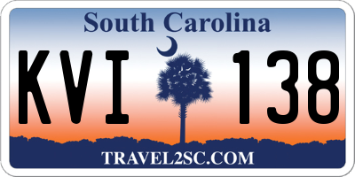 SC license plate KVI138