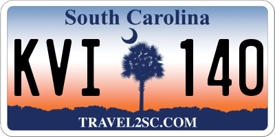 SC license plate KVI140