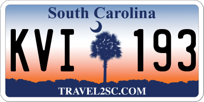 SC license plate KVI193