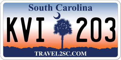 SC license plate KVI203