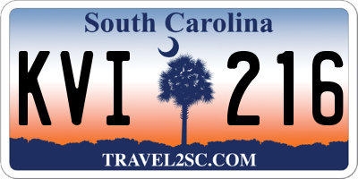 SC license plate KVI216
