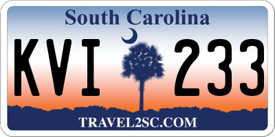 SC license plate KVI233