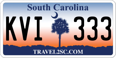 SC license plate KVI333