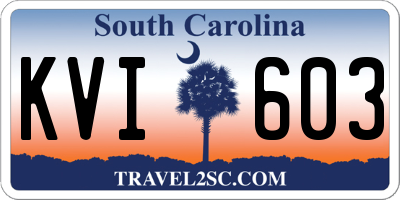 SC license plate KVI603