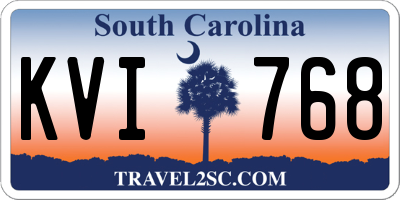 SC license plate KVI768