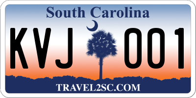 SC license plate KVJ001