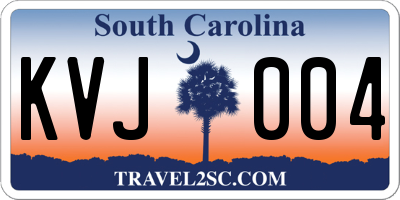SC license plate KVJ004