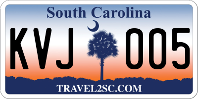SC license plate KVJ005