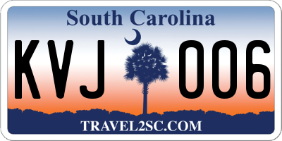 SC license plate KVJ006