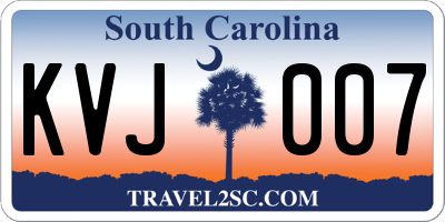 SC license plate KVJ007
