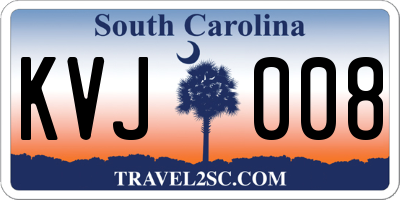 SC license plate KVJ008