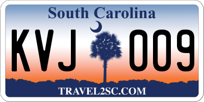SC license plate KVJ009