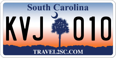 SC license plate KVJ010