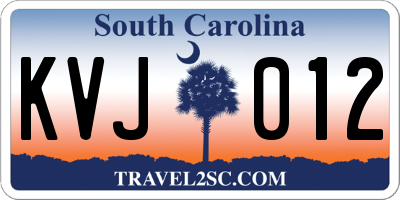 SC license plate KVJ012