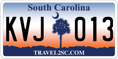 SC license plate KVJ013