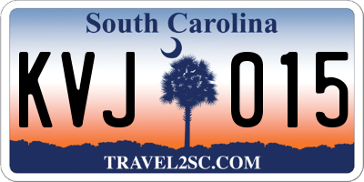 SC license plate KVJ015