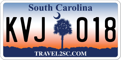 SC license plate KVJ018
