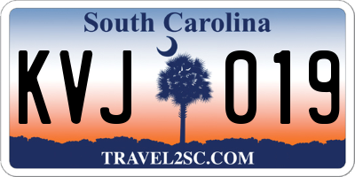 SC license plate KVJ019