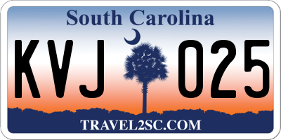 SC license plate KVJ025