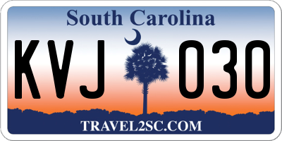 SC license plate KVJ030