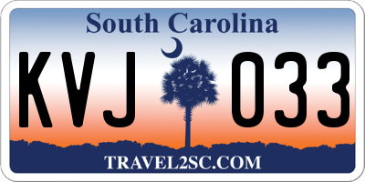 SC license plate KVJ033