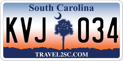 SC license plate KVJ034