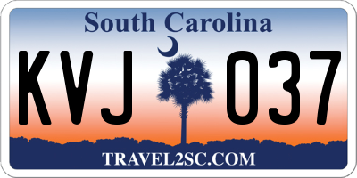 SC license plate KVJ037