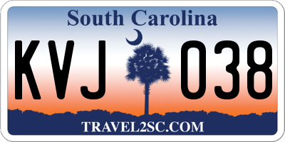 SC license plate KVJ038