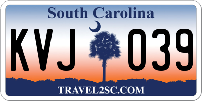 SC license plate KVJ039