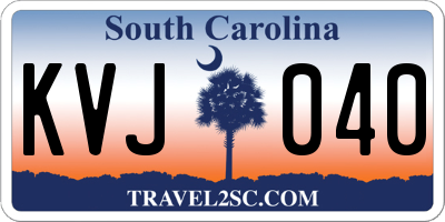 SC license plate KVJ040