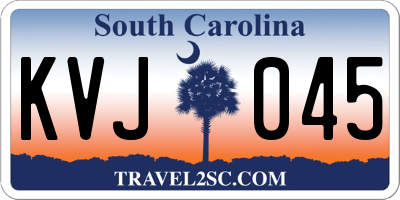 SC license plate KVJ045