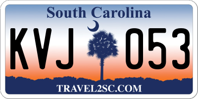 SC license plate KVJ053