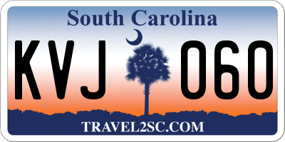 SC license plate KVJ060