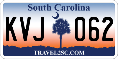 SC license plate KVJ062