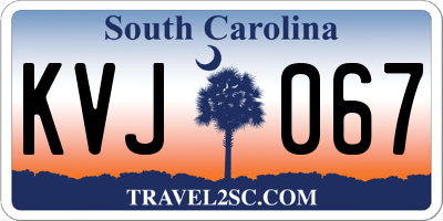 SC license plate KVJ067
