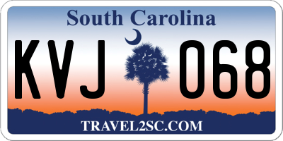 SC license plate KVJ068