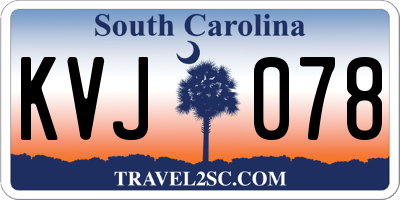 SC license plate KVJ078