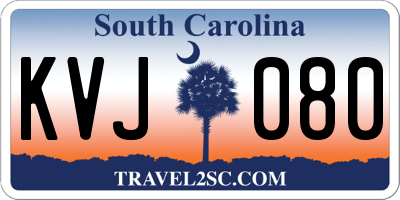 SC license plate KVJ080